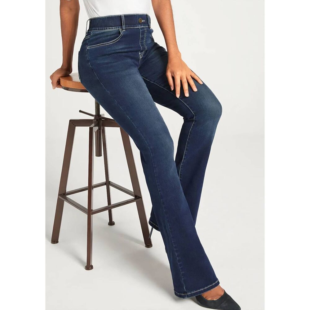 Betabrand Jeans Women's Medium Blue Signature Mid Rise Bootcut Comfort Stretch